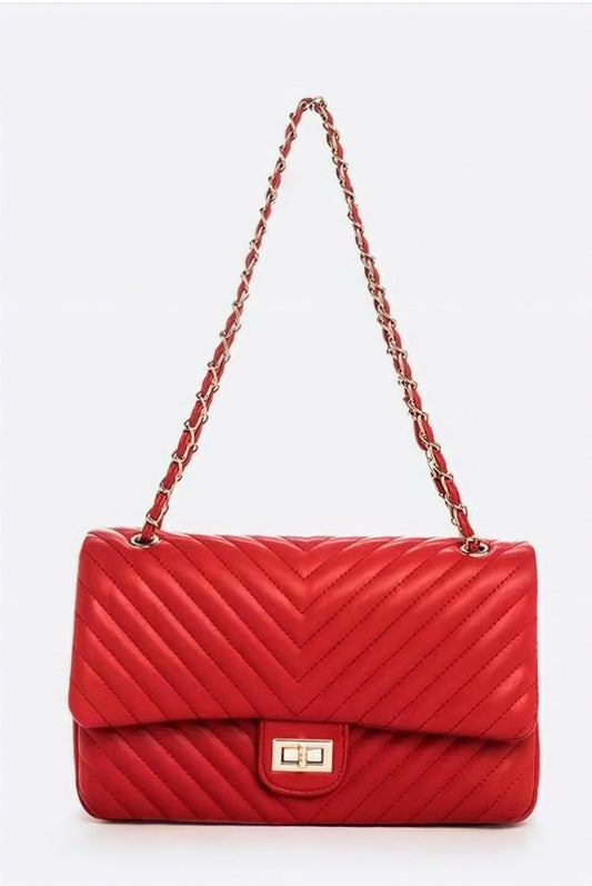 Bolso de mano con borde clásico (rojo)