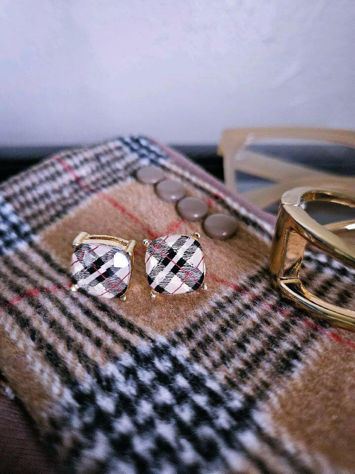 "Plaid" Stripe Earrings